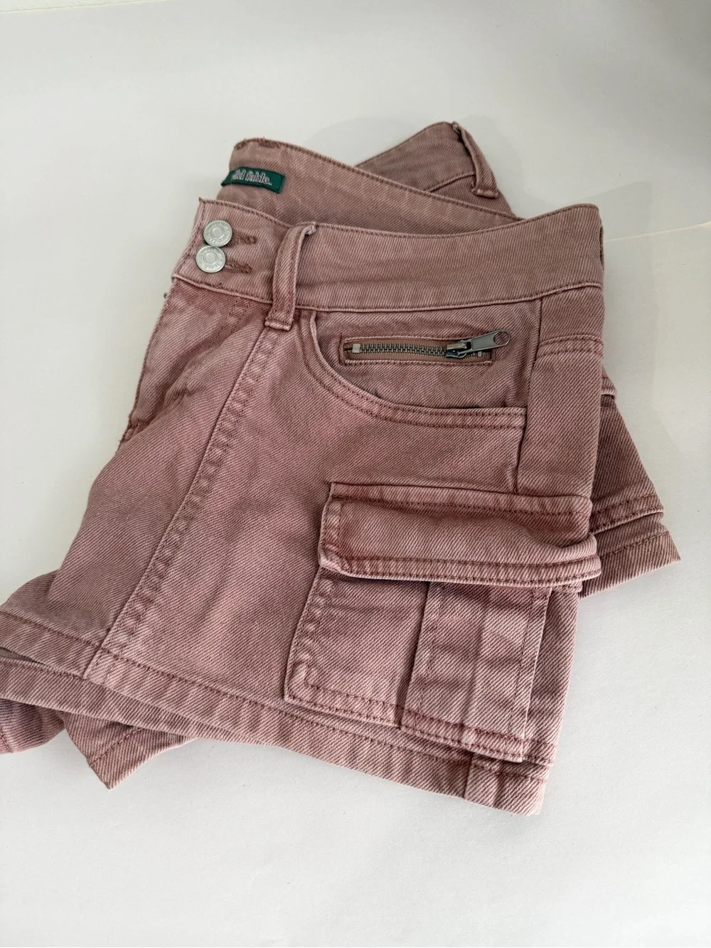 Wild Fable Cargo Denim Jean Shorts Size S Small 4 High Waisted Cotton Mauve